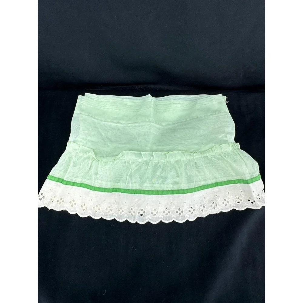 Vintage JC PENNEY Green Curtain Set Panels Valance Tie Backs Irish Cottage Core